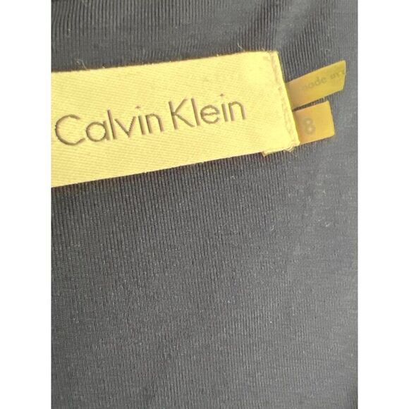 Calvin Klein Women Navy Crisscross Pleated V Neck Semi-Formal Dress Size 8 - Picture 11 of 11